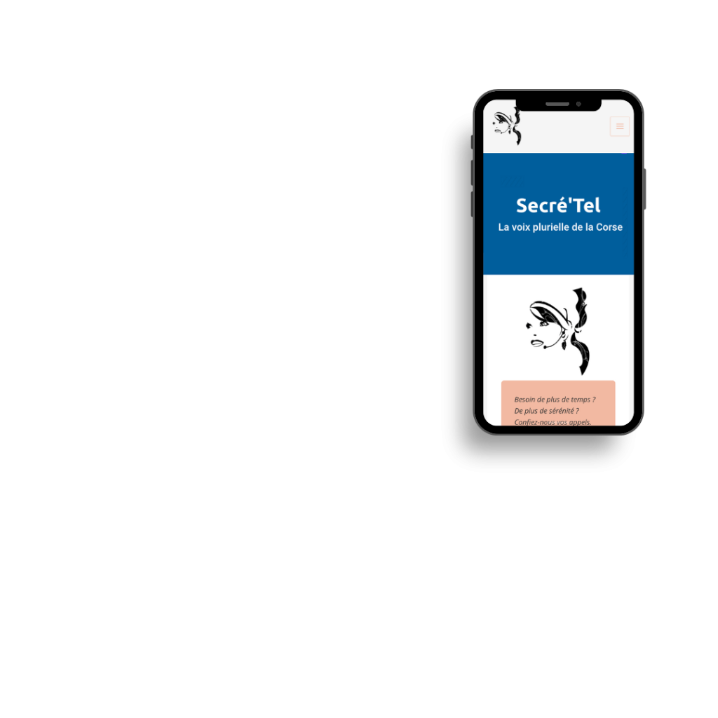 Version mobile du site Secré’Tel, télésecrétariat professionnel haut de gamme, conçu pour une navigation fluide sur smartphone.